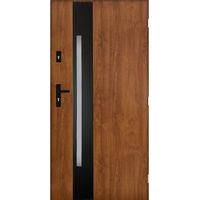 Porte d'entrée TANGO V 80 cm en acier inoxydable en plusieurs couleurs - Couleur: Chêne doré - Poignée et serrure : Sans - Tirant: Droit