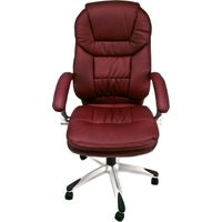 Silla de oficina presidencial director reclinable sillón de oficina giratoria de cuero artificial negro (Mod. Roger)