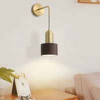 Lampada da parete moderna, attacco E27, altezza regolabile (150 cm) per camere da letto, soggiorni, corridoi e cucine luce bianca 6000K,marrone