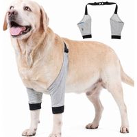 (Grau, L) Hunde-Ellenbogenschutz, verstellbare Vorderbeinmanschette, Haustier-Operation, Verletzungswiederherstellung, schützende Att, 1 Paar