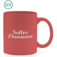 Più Forty +40 Mug Ceramica con Manico 32,5 Cl Stampa "Soffro d'Insomma" Rosso Mat