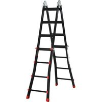 Escalera telescópica aluminio 4 m plegable 8 peldaños ajustables 2 formas carga 150 kg