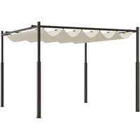 Tonnelle de jardin, en métal, en polyester, blanc crème, 3 x 3 m, pour jardin terrasse, abri extérieur, terrasse jardin industriel