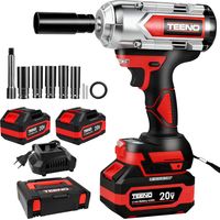 Teeno – Clé à chocs sans fil 1000Nm – Moteur Brushless – Tête pivotante 90° – 2 batteries 4,0Ah – Couple élevé pour espaces confinés
