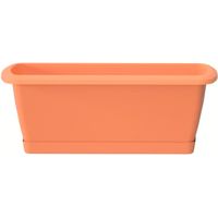 Pot de fleurs de balcon en plastique imitation terre cuite 39,2 x 18,4 cm avec soucoupe España