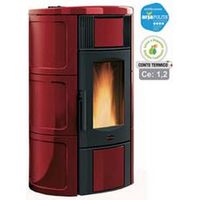 Stufa a pellet Iside Idro 18,8 kW bordeaux - conto termico - 69x62,7x119,7 cm