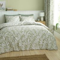 Catherine Lansfield Sorrel Leaf Double Duvet Set Green