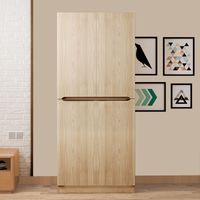 Kleiderschrank 70 x 40 x 170 cm, Modell mit Doppeltür und kleinem Staufach, Holzoptik