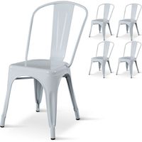 Set di 4 sedie in metallo bianco lucido - Stile industriale