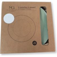 Lot de 6 - SECRET DE GOURMET - Assiettes à dessert - Vintage Home - Vert pastel - Design rétro élégant - Voir photos