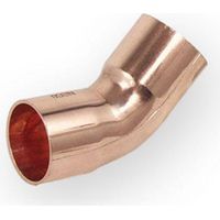 Kupferbogen 15 mm, 45 Grad, Buchse/Buchse