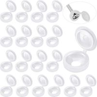 100 Pièces Cache-vis à charnière Cache-vis en plastique Cache-vis plié Cache-vis rondelle Flip Tops (Blanc,S)