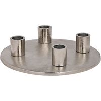 EGLO LIVING Kerzenhalter Jellicoe, eleganter Kerzenständer für 4 Stabkerzen, runder Stabkerzenhalter aus Metall in Nickel, Tischdeko Weihnachten, Ø 20 cm