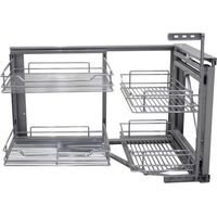 Emuca – Accessoire d'angle en acier chromé – Plateau pivotant pour armoires – Accès facile au fond des espaces confinés