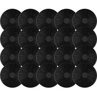 vhbw 20x Filtres à charbon actif compatible avec PKM RH-6090 / 400, RH-9999 / 450, RH-9090 / 400, RH-8090 / 400, RH-9090 hotte aspirante - 17,5 cm