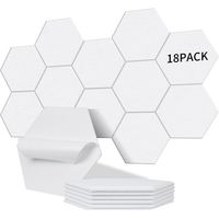 18 Stück selbstklebende sechseckige Akustikplatten I Hohe Dichte (230kg/m³) Effektive Schalldämmung NRC 0,95 – Perfekt für Wände und Türen, Spielzimmer, Weißes Porzellan