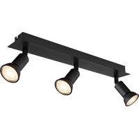 Barre de spots de plafond noir mat 3x GU10