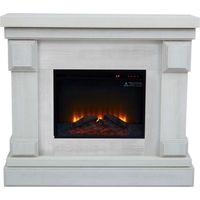 Teamson Home Hestia 48″ Elektrischer Freistehender Kamin mit Berührungssensitiver Bildschirm, Fernbedienung, Temperatur- und Zeitsteuerung, Innenheizung, Holzmaserung