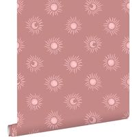 papier peint petits soleils vieux rose - ESTAhome