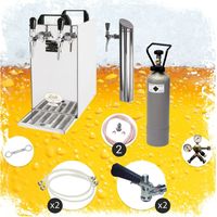 Ensemble complet - Tireuse a biere - Kontakt 40 machine a biere, pompe a biere 2 lignes, 50 litres/h, y compris colonne à bière, Green Line, KEG: Type G KEG 2: Adaptateur 5 litres