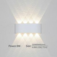 Applique murale LED avec ampoule LED extérieure, détecteur de mouvement, étanche IP66, idéale pour porche, jardin, salon, escaliers (lumière naturelle 8W blanche, sans détecteur).
