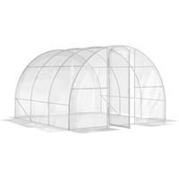 Outsunny – Serre tunnel 9 m² – Dimensions 295L x 295l x 195H cm – Acier galvanisé 25 mm – Bâche anti-UV 150 g/m² – Porte à charnière - PE 150 G