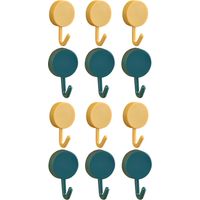 Lot de 12 crochets robustes et mignons de style nordique - 6 bleus + 6 jaunes
