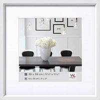 walther design bianca 30 x 30 cm con passe-partout, cornice in plastica Steel Style ES330W