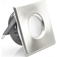 Support downlight carré mat chrome étanche IP65 Dim 83x83mm