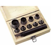 Hole punch set in wooden box, 10 pieces