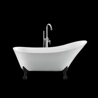 Vasca da bagno freestanding con piedini BALMAIN Bianca 161 cm Piedini di leone Neri