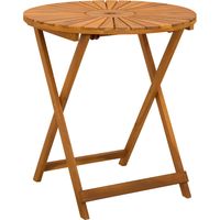 vidaXL Folding Garden Table Natural Ø70 x 75 cm Solid Acacia Wood