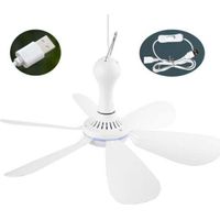 Camping 5W Ventilateur Tente USB Ventilateur Plafond Gazebo Avec 6 Lames Ventilateur Canopée Ventilateur Suspendu Pour Activités Plein Air