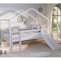 Lit cabane Forrest - 90 x 200cm - avec toboggan - bois hêtre