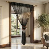 Homescapes Rideau de fils Noir 100% Polyester