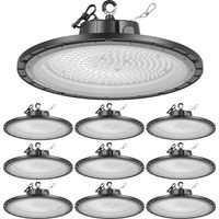 VEVOR Foco LED para Almacen, Garaje, 5000 K, 200 W, 30 000 LM, Resistente al Agua IP65, Voltaje 100-277 V, para Fábricas y Graneros, Cobertura Amplia y Brillante, Color Negro, 360 x 360 x 90 mm