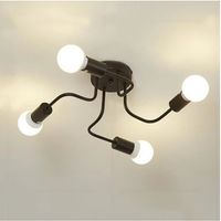 Plafonnier led en fer noir au design moderne, Lustre ampoules E27, éclairage d\'intérieur, luminaire décoratif de plafond