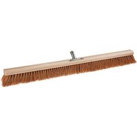 Balai en noix de coco, 1000 mm de long, avec support de manche en métal, manche plat en bois