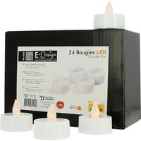 Arum Lighting – Lot de 24 bougies à LED chauffe-plat blanc chaud – Effet flamme réaliste – Pile CR2032 incluse – Autonomie jusqu'à 60 heures
