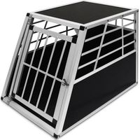 MaxxPet Trasportino Cani Auto - Box per cani per auto - Pieghevole - Gabbia per Cani con 1 Porta - Cane Kennel - GabbiaPer Cani e Gatti - Trasportino per Cani In Alluminio Pro - 76x84x69 cm - Grigio