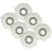 vhbw 6x Serpillères compatible avec Leifheit Clean Twist Mop Ergo, Clean Twist Disc Mop, Clean Twist Mop balai nettoyant - microfibre, blanc