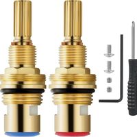 Cartuccia per rubinetto a 2 scomparti, cartuccia per rubinetto ampiamente utilizzata, lato caldo, compatibile con cartuccia calda in ottone 1-002, costruzione in ottone