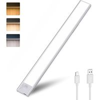 Sysled – Réglette LED rechargeable USB 80cm – Détecteur de mouvement – Lumière blanche neutre – Pose facile sous meuble et dans placard