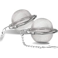 Infuseur à thé, 2 cuillères à thé en acier inoxydable, boules à thé en filet, infuseur à thé, infuseur à thé en vrac, infuseur à épices, 2 pièces (201 boules aromatiques (5,5 cm))