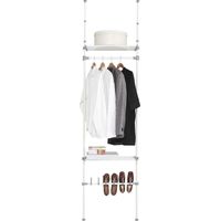 Vestidor para dormitorio 2 baldas y zapatero acabado blanco 240/280cm(alto) 68cm(ancho) 25cm(fondo)