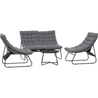 Ensemble de meubles de jardin 4 places 2 chaises 1 canape 1 table gris