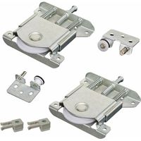 Set of 2 Sliding Door Parts for Wardrobe Wheels Runners Guides Ball Bearings Sliding Parts Nylon Wardrobe Door Roller Set for Cupboard Cupboard Cabinet