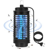 Lampe Anti Moustique UV Tue Mouche Electrique Intérieur et Extérieure, 360 ° Tueur D'Insectes Répulsif Anti Moustique Electrique, Piège à Mouches étanche IPX5,pour Camping Intérieur Extérieur-Noir