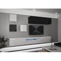 Ensemble meuble TV NEXT 277 AN277-17BW-HG29-1B blanc-noir brillant 273 cm
