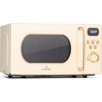 Klarstein Microwave Oven, Countertop Microwave Ovens 800w with Grill, Solo Compact Stainless Steel Microwave, 20L Large Interior Smart Digital Microwave w/ Defrosting Plate, Power Saving & Easy to Use